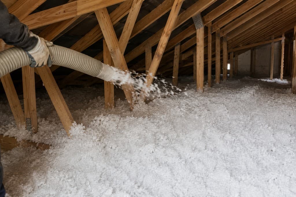 Soufflage d'isolant dans des combles perdus — isolation thermique MHF